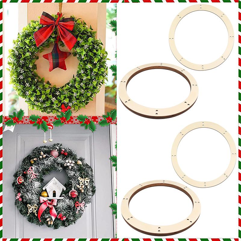 1PC Wood Wreath Boards Party Square Christmas Triangular Wedding Circle Home Decor Multiple Options Available