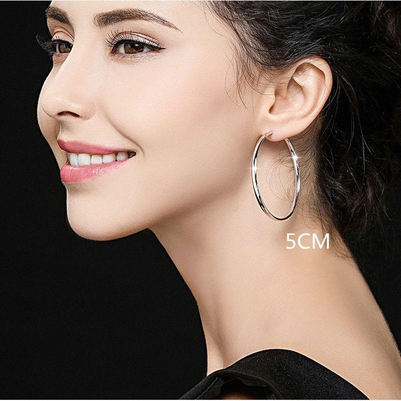 Women S Fashion Minimalist Hollow Smooth Large Hoop Earrings