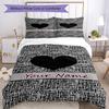3PC Custom Name Heartbeat City Bedding Set Duvet Cover Closure Includes 1 Duvet Cover & 2 Pillowcases for Bedroom