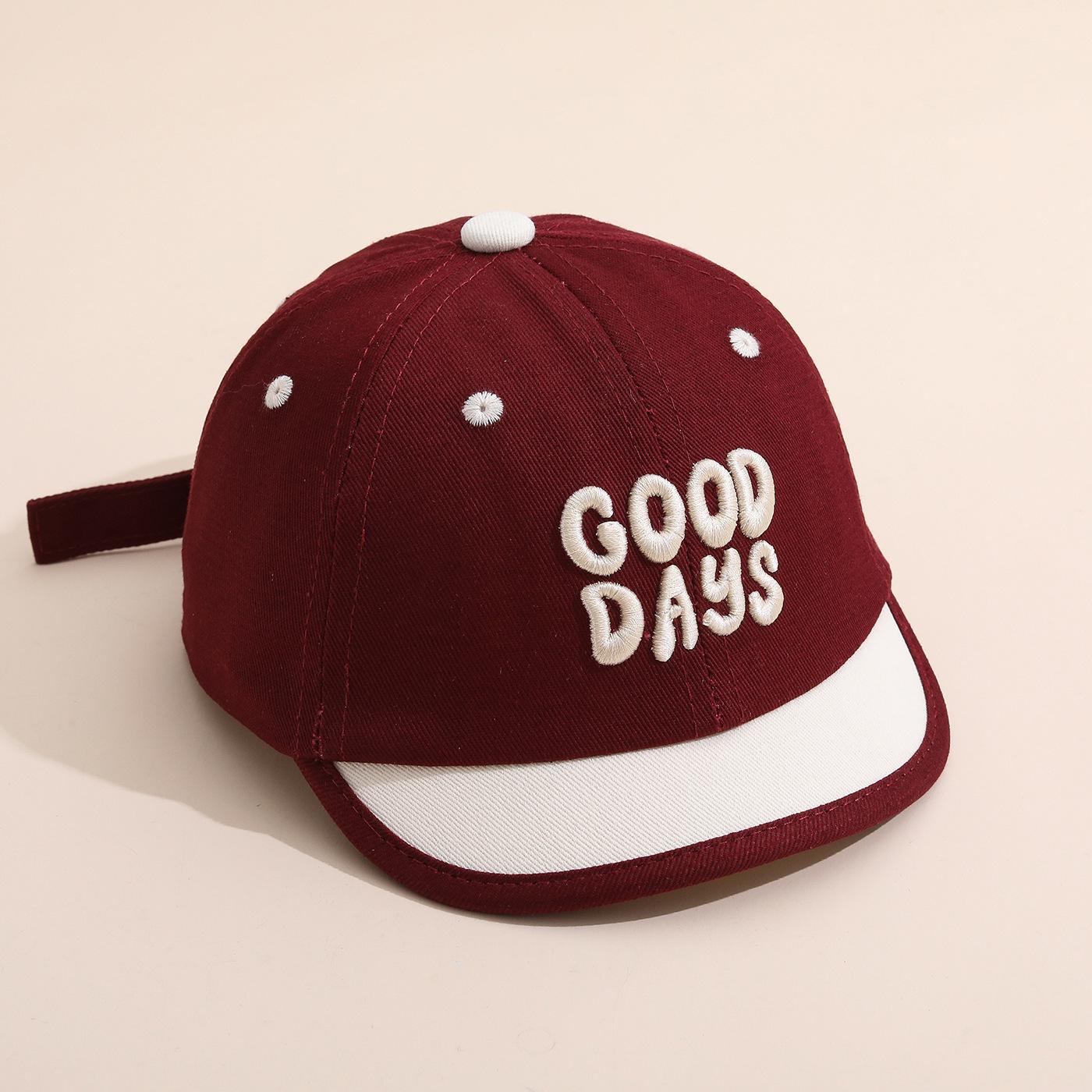 Children s Embroidered Baseball Cap for Spring/Summer - Sun Protection Duckbill Hat for Boys and Girls. 50cm for 1-3 years вино красного