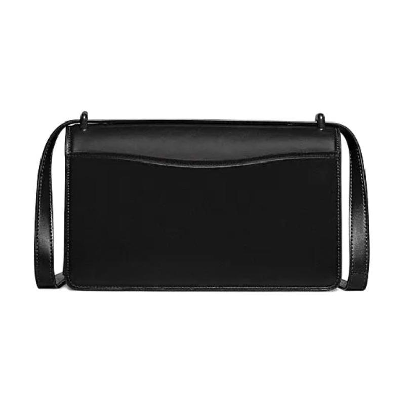Coach Bandit 24 Logo Logo Buckle Closure Cow Leather Crossbody Shoulder Bag Medium Women's Black