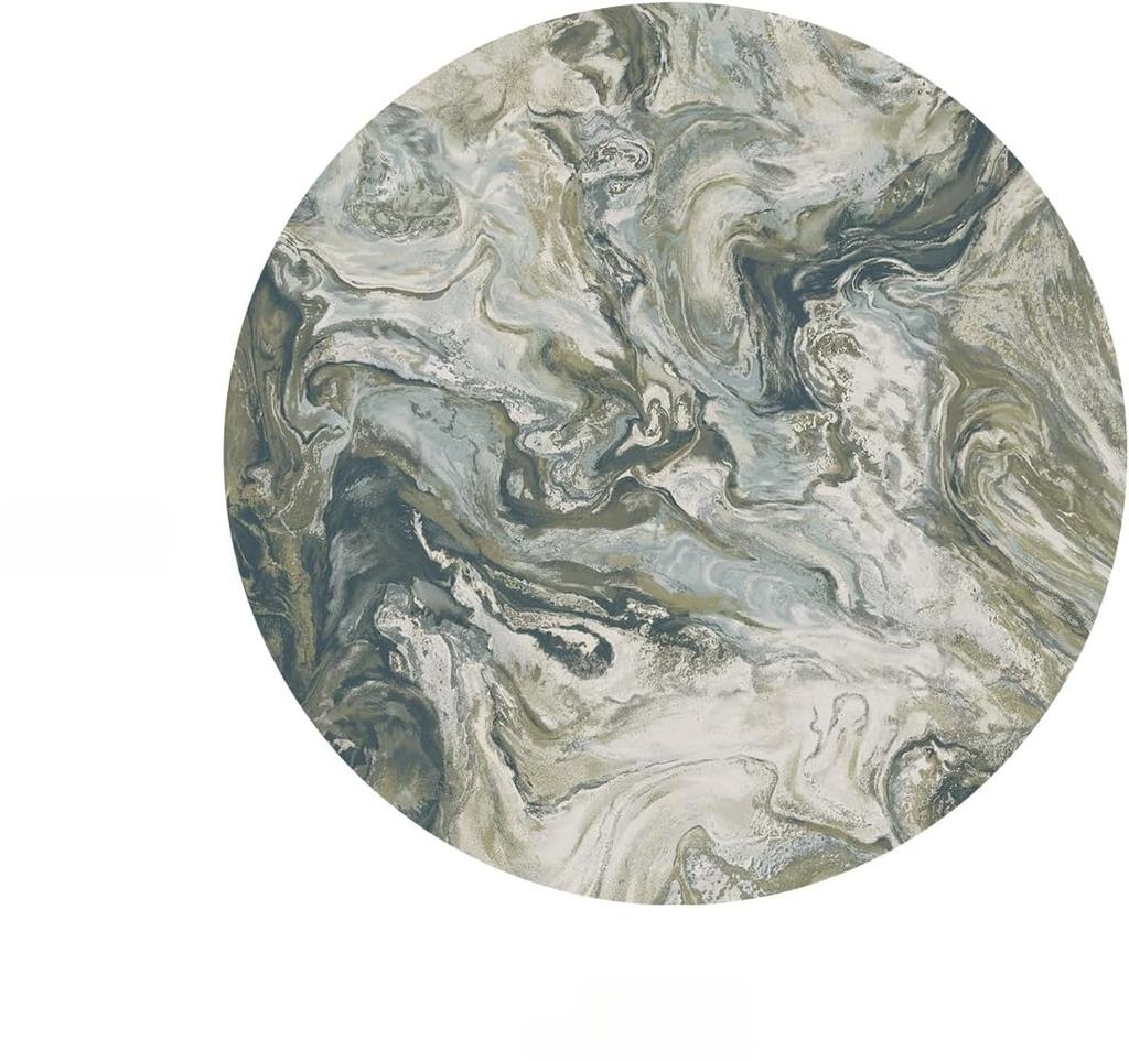 Marble Textured Circular Carpet Modern Art Pattern Anti Slip Carpet Abstract Floor Carpet Living Room Bedroom Home Decoration