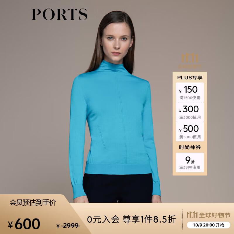 Ports Women's Striped Logo Embroidered Wool Knit Sweater