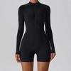 Skin-Friendly Open-Neck Quick-Dry Long-Sleeve Yoga Dance Bodysuit for Women