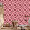 Wallpaper Geometric Pattern Red and Coral for Living Room and Bedroom 50x1000