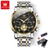 OLEVS 2859 Klassische Römische Skala Wasserdichte Armbanduhren Herren Luxus Original Quarz Uhr für Herren Leuchtendes Chronograph Relojes