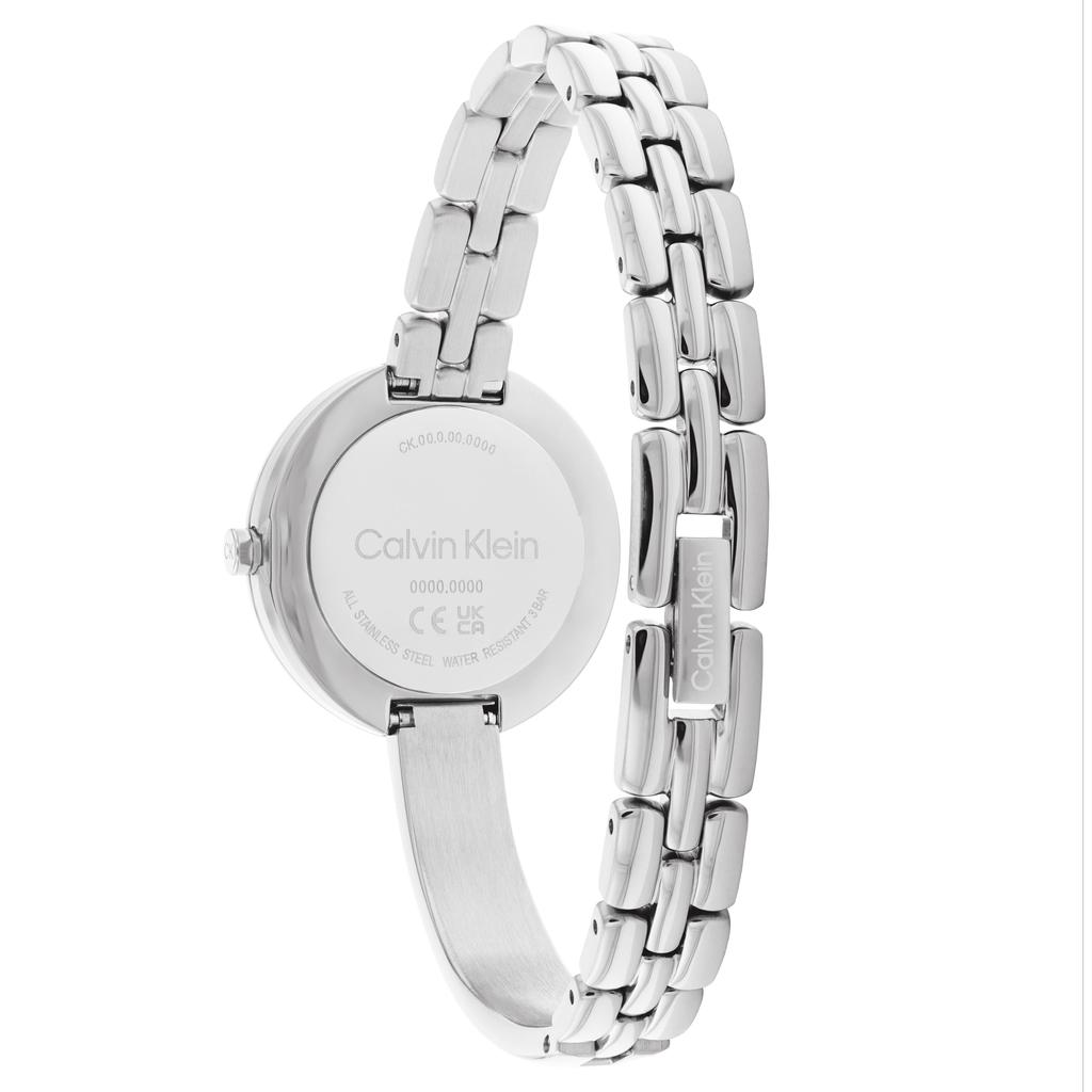 Calvin Klein Quarz-Armbanduhr Edelstahlarmband Silbernes Zifferblatt Geschenkbox Helles und Nacht-Stil Damenuhren 25200278