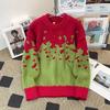 Pull Tricoté Oversize Hommes Femmes Hiver Chaud Coupe Ample Col Rond Manches Longues Pull avec Détail torsadé