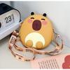 Cartoon creative children's change bag silicone bag cute capybara doll messenger bag storage bag