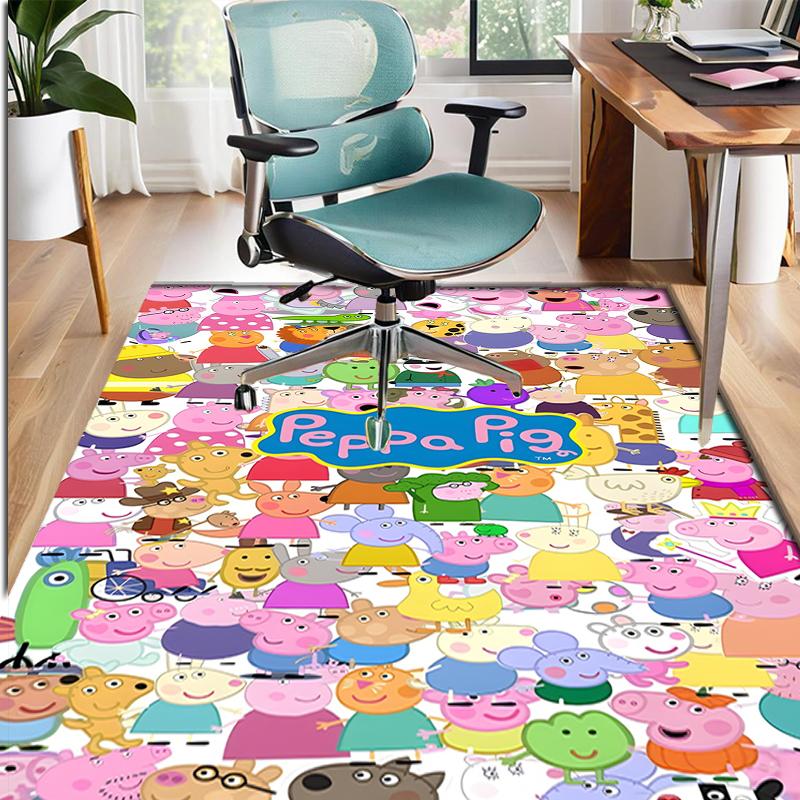 Peppa Pig Pattern Rug, Indoor/Outdoor Mat, for Picnic, Gameroom, Bedroom, Office, Living Room, Home Decor Carpet, Birthday Gift
