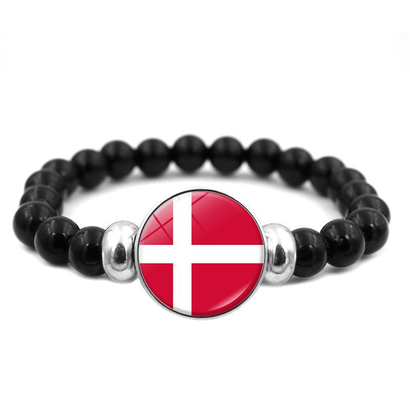 287 Länder Nationalflagge Druckknopf Elastisches Band Perlen Länderflagge Unabhängigkeitstag Perlen Schmuck Perlenarmband