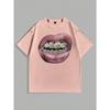 T-shirt Mouth Print T-shirt Men's Summer Cotton Casual Short-sleeved Men