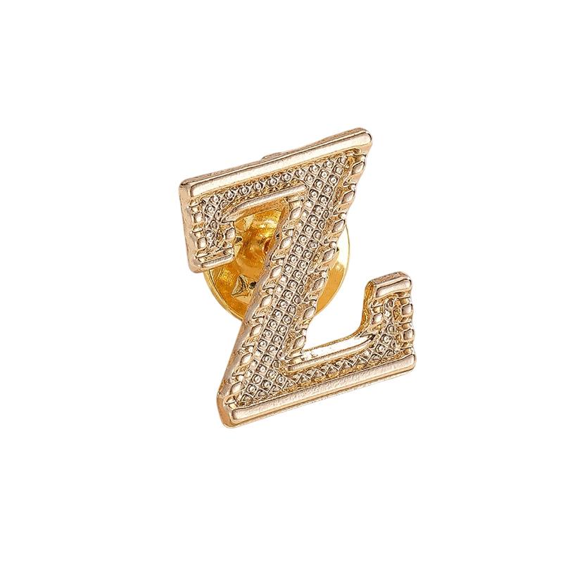 

Винтажные лацканные булавки-броши с 26 буквами-инициалами для женщин, унисекс, от A до Z, металлические, для вечеринок, повседневные, булавки-броши, подарки Z