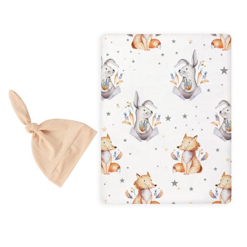 

2 шт. Набор полотенец для купания и шапочек для новорожденных, детские пеленки, одеяло, мягкая и дышащая пеленка с фетальными шапочками