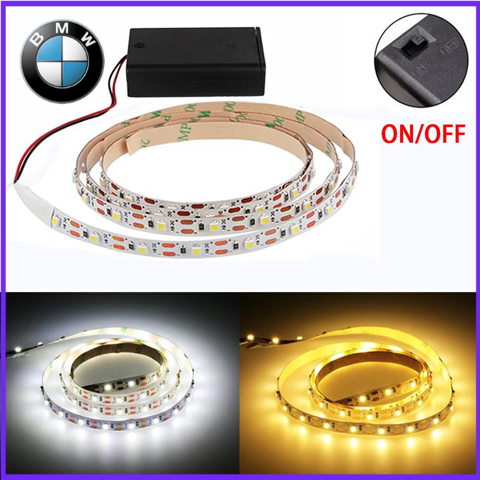 BMW AA Battery Power Led Strip Light SMD2835 1-5M Flexible Lighting Ribbon Tape White/Warm White Strip Cabinet Lights Backlight