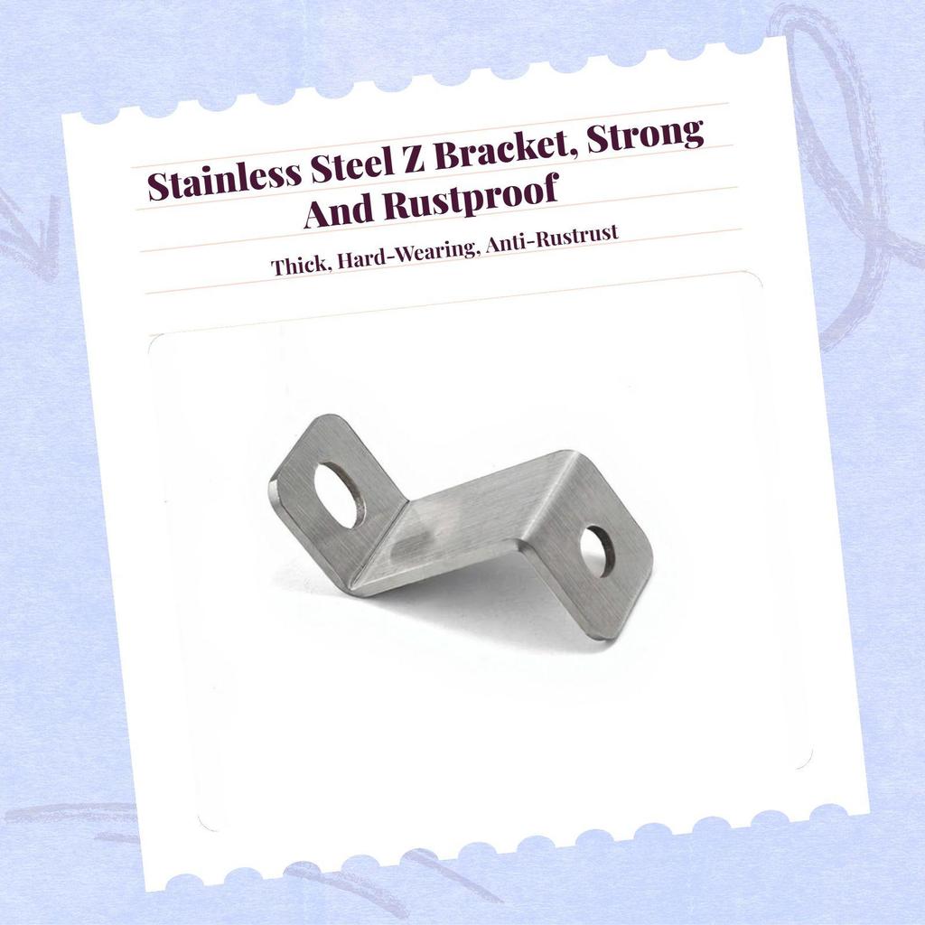 6xStainless Steel Z Shape Corner Bracket, Trapeziform Fixing Connector, Furniture Support 2.5*3*3cm