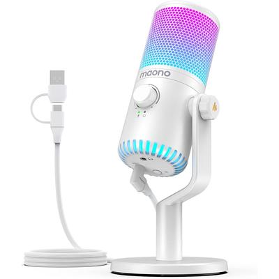 Maono DM30 RGB USB Condenser Gaming Microphone with RGB Lighting, Headphone Output, Plug & Play for PC, Mac, PS4, PS5