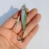Luminous Blue Knife Iron Plate Lure with Double Hooks for Long Casts, Sea & Freshwater Fishing.