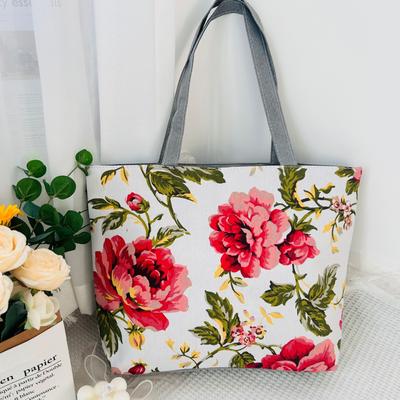 Women's Shoulder Bag Printing Pattern Small Canvas Shopping Bag Handbag Casual Bucket Female Outdoor Pocket