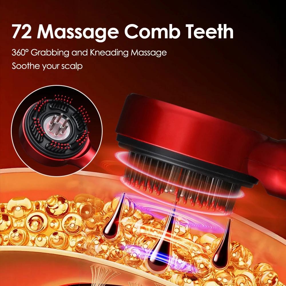 3 Modes Electric Micro-current Massage Comb Hair Growth Massage Scalp Brush Anti Hair Loss Oil Applicator Hair Follicle Care