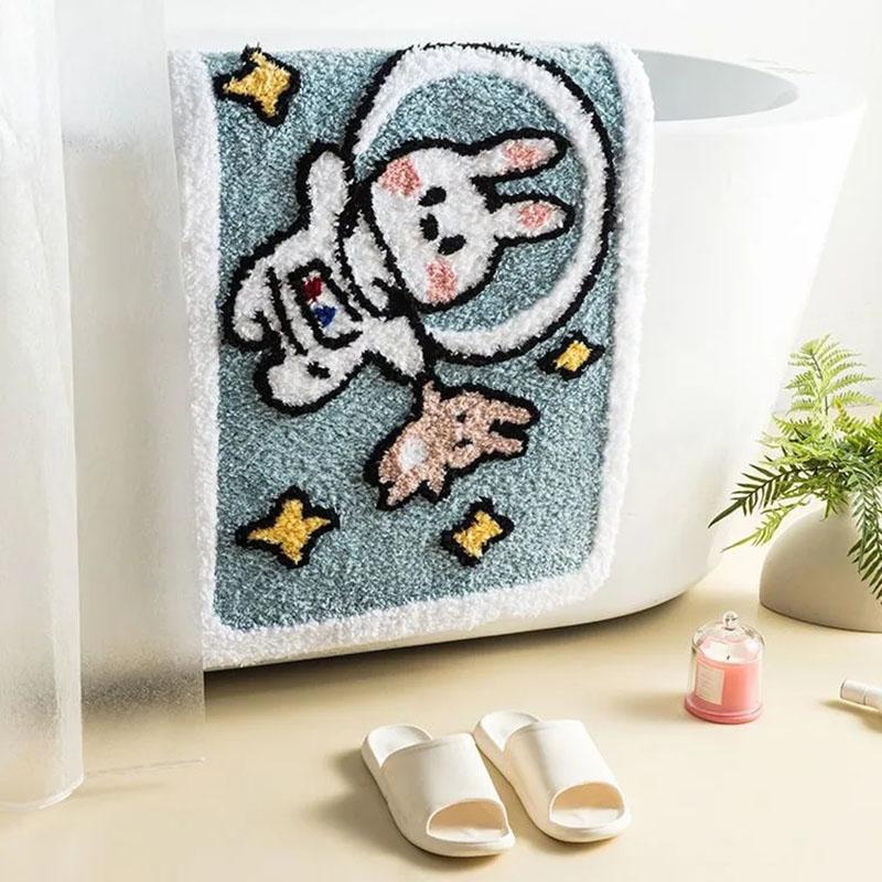 Bathroom Non-slip Absorbent Carpet Home Bedroom Mats Plush Floor Doormat Bathroom Washable Quick Drying Carpet