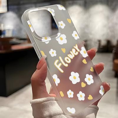 Mobile Phone Cases for iPhone 11 13 15 Pro Max 12 14 Pro Max Case iPhone 16 15 Plus 13 Pro 12 Frosted Texture Painted Cartoon Flowers