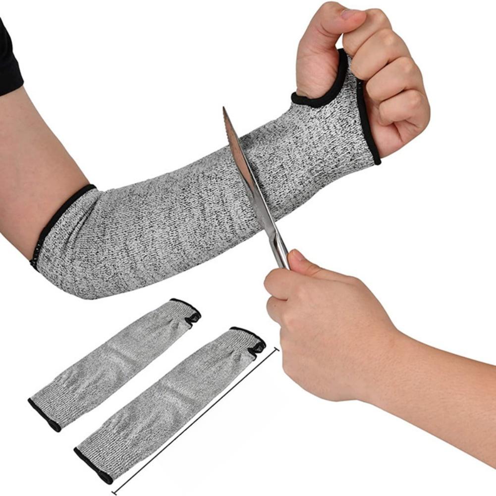 A Pair Of Cut-resistant Arm Sleeves With Thumb Holes, Safe For Gardening And Welding Work HPPE Sleeves