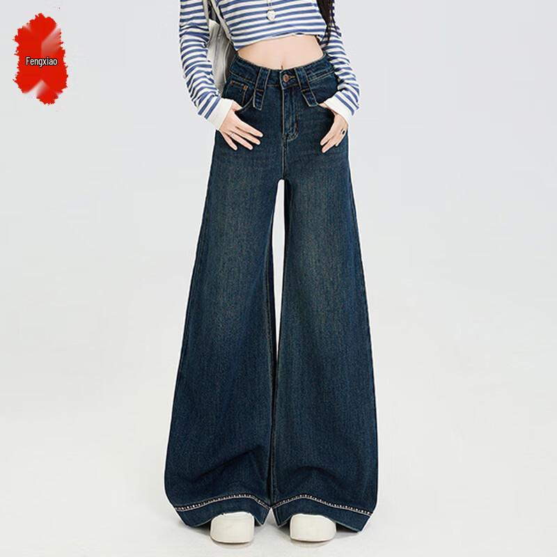 

Women s High-Waist Retro Wide-Leg Jeans L
