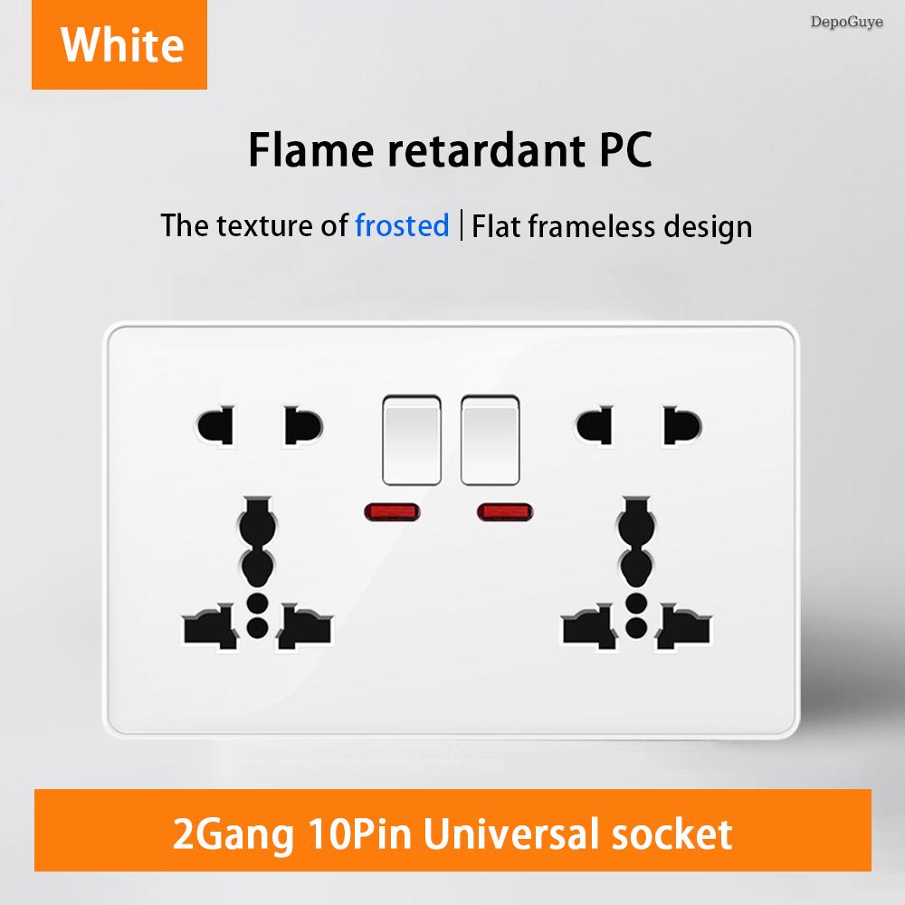 18W Type-C Plug Quick Charging Universal 5-pin Dual Power Socket,UK Standard 13A Wall Socket with DC 5V 3.1A Type-c USB Charger