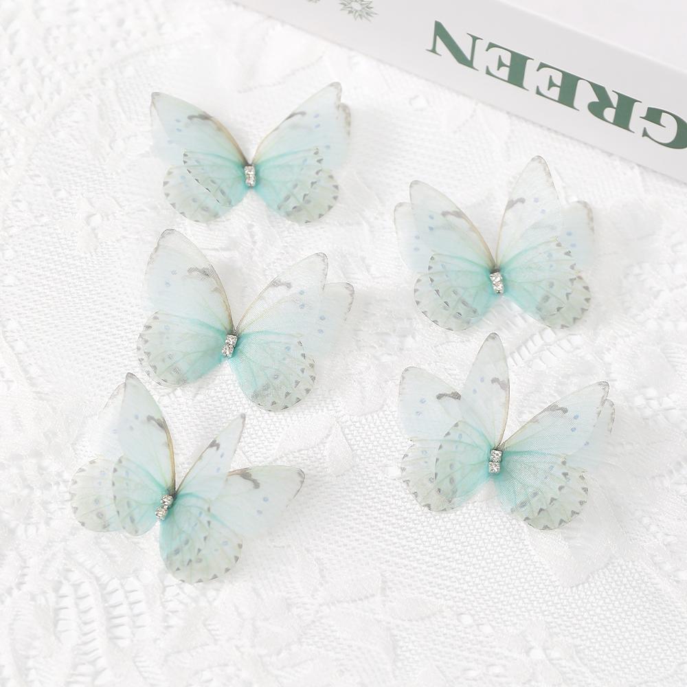 30/50Pcs Artificial Diamond Butterfly For Home Room Decoration DIY Wreath Valentine's Day Wedding Girl Hair Clip Butterfly Decor