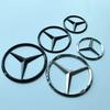 7cm 9cm 10.5cm Star Badge ABS Car Emblem Trunk Spare Tire Cover Engine 3D Logo Sticker Accessory for Mercedes Benz Chrome Black
