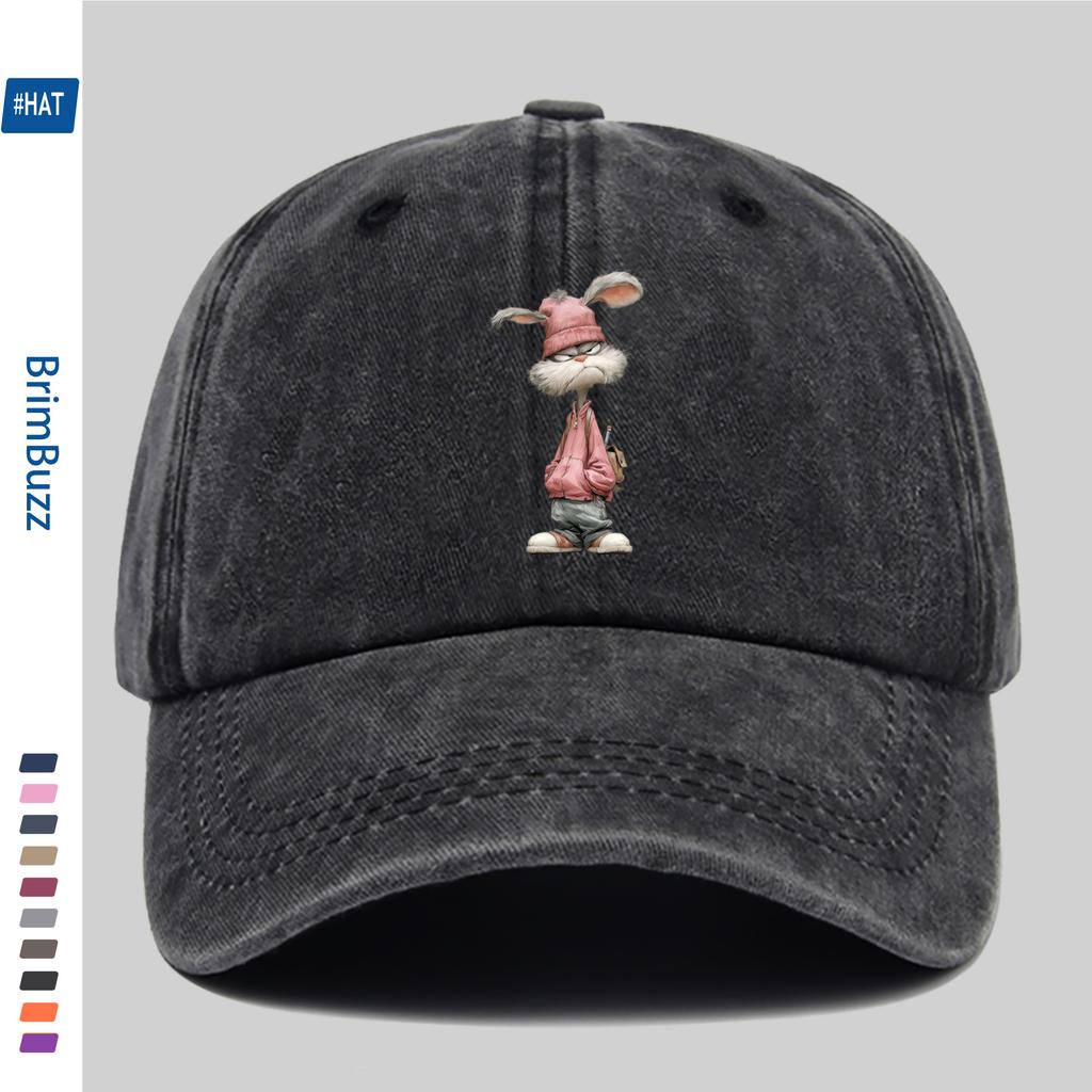 Pc Pcs Adjustable Rabbit Print Trucker Cap for Men Women Lightweight Washed Vintage Baseball Hat with Rabbit Design Suita