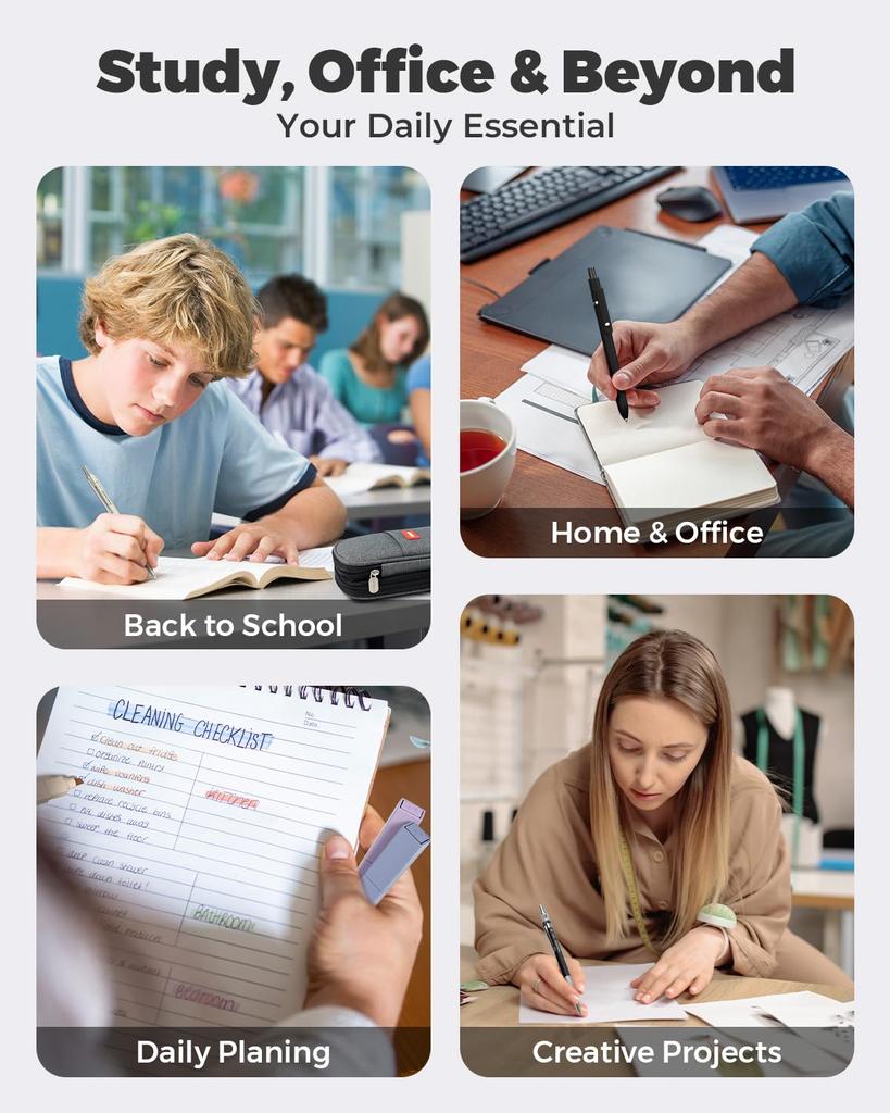 Four Candies 45-Piece Stationery Set: Pencil Case, Mechanical Pencils (0.5, 0.7, 0.9 & 2.0mm), Gel Pens, Highlighters, Writing Utensils, School Suppli