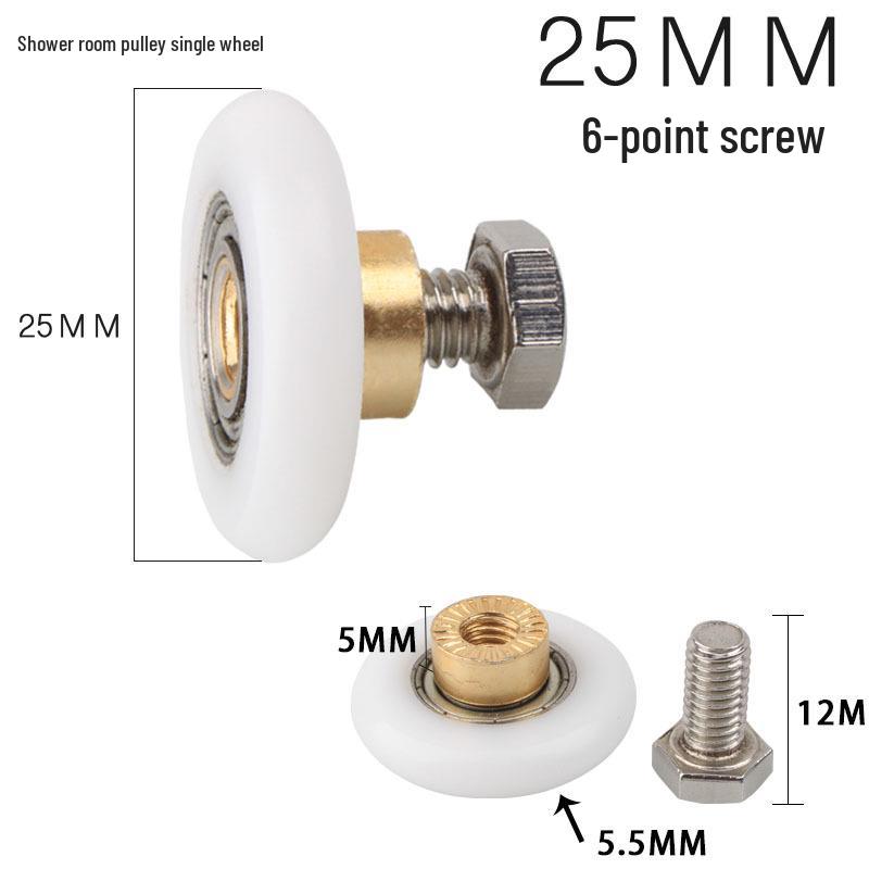 Shower Room Roller with Copper Ball Bearing & Stainless Steel Thread