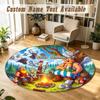Round Rug Custom NameAsterix & Obelix Pattern Non Slip Carpet Home Floor Decor