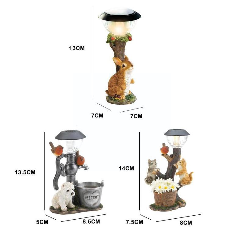 Solar Lamp For Cat And Dog, Dog, Rabbit Creativity, StatueWindow Animal LightDecoration Climbing Decor, Garden, Home Room