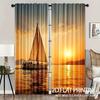 Sunset Sailing Adventure Pattern Print Drapes Room Darkening Window Curtains for Home Decor,Rod Pocket Blackout Curtains Bedroom