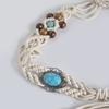 Spring and Summer Skirt with Boho Alloy Turquoise Resin Beads Weaving Knotted Ethnic Style Women's Waist Rope