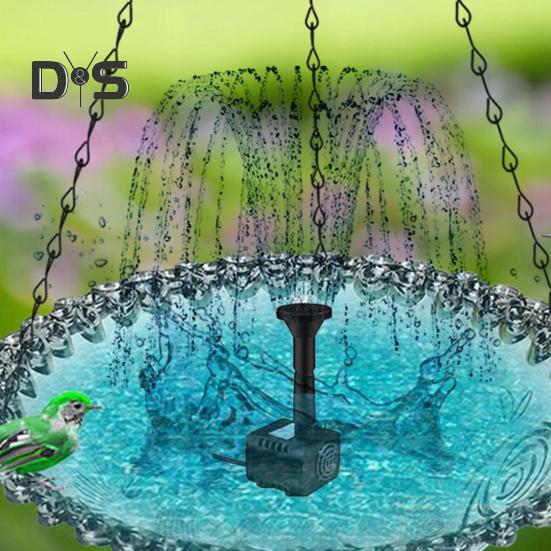 Hanging Birds Bath with Solar Fountain Pump Outdoor Garden Hummingbird Feeder Tray Solar Power Water Fountain Birdbath Bowl for Outside
