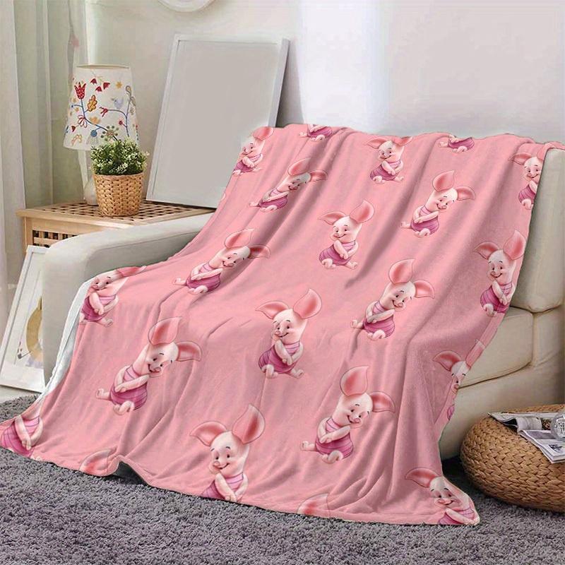 

1pc Piglet Character Print Blanket Home Decor, Couch Throw, Outdoor, Gift for Friends, Flannel Blanket, Bedroom, Living Room, Travel 80cmx120cm