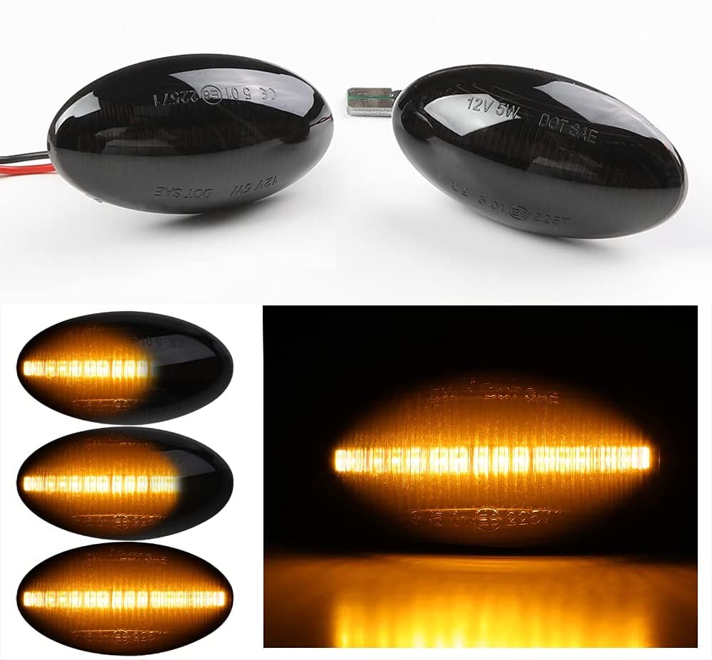 hotimp compatible R50 R52 R53 sequential fiber LED smoke lens side marker turn signal MINI