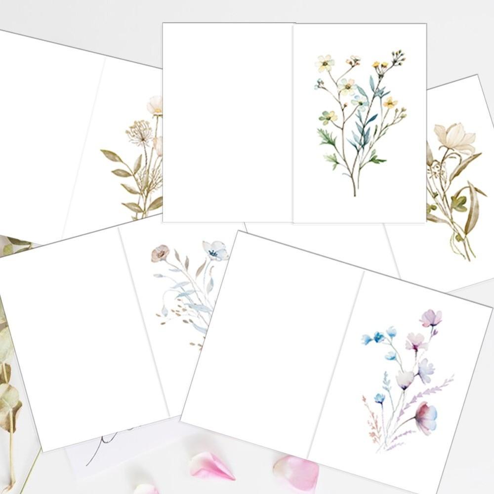 10 Pcs Watercolor Flower Blank Note Cards DIY Party Invitation Card Artistic Blank Greeting Cards