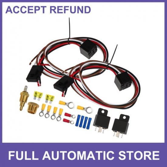 Комплект реле с термостатом для двойного электрического вентилятора 185 Вкл 175 Выкл 40А