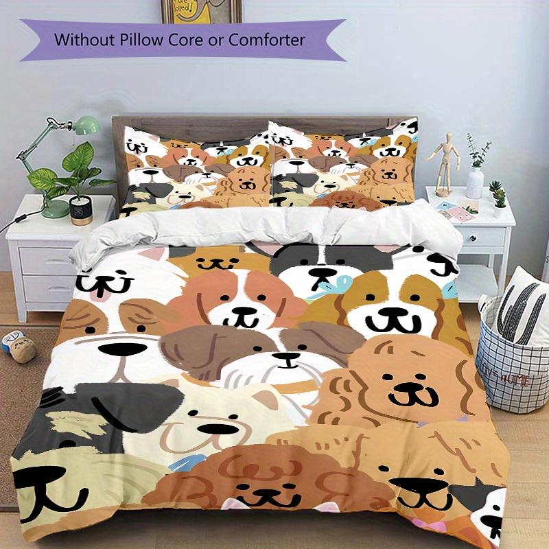 3pcs Cute-Dogs Bedding Set, Ideal for Home Use, Suitable for Bedroom Decor (1*Duvet Cover + 1/2*Pillowcases, No Core) yy250821227