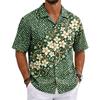 Men's Summer Short Sleeve Cuban Collar Shirt Casual Button Down Lightweight Breathable Fabric Beachwear Shirt