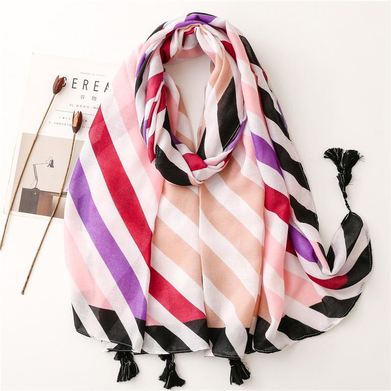 Women Luxury Brand Viscose Scarf Sexy Leopard Floral Tassel Shawl Autumn Winter Wrap Pashminas Stole Muslim Hijab Sjaal 180*90Cm