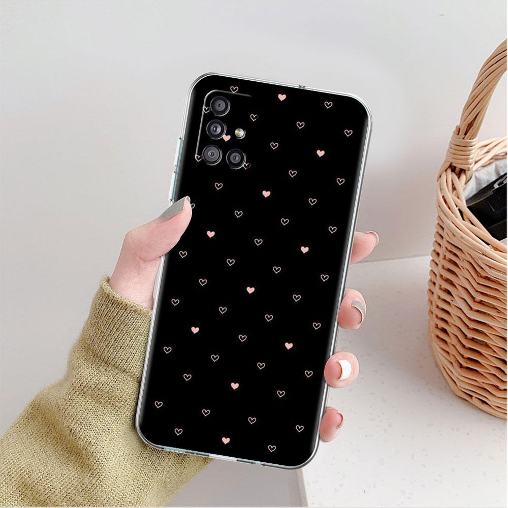 Clear Case For Samsung Galaxy A52 A12 A51 A32 A21s A71 A32 A22 50 A70 A31 A72 5G Phone Cover Cute Love Heart