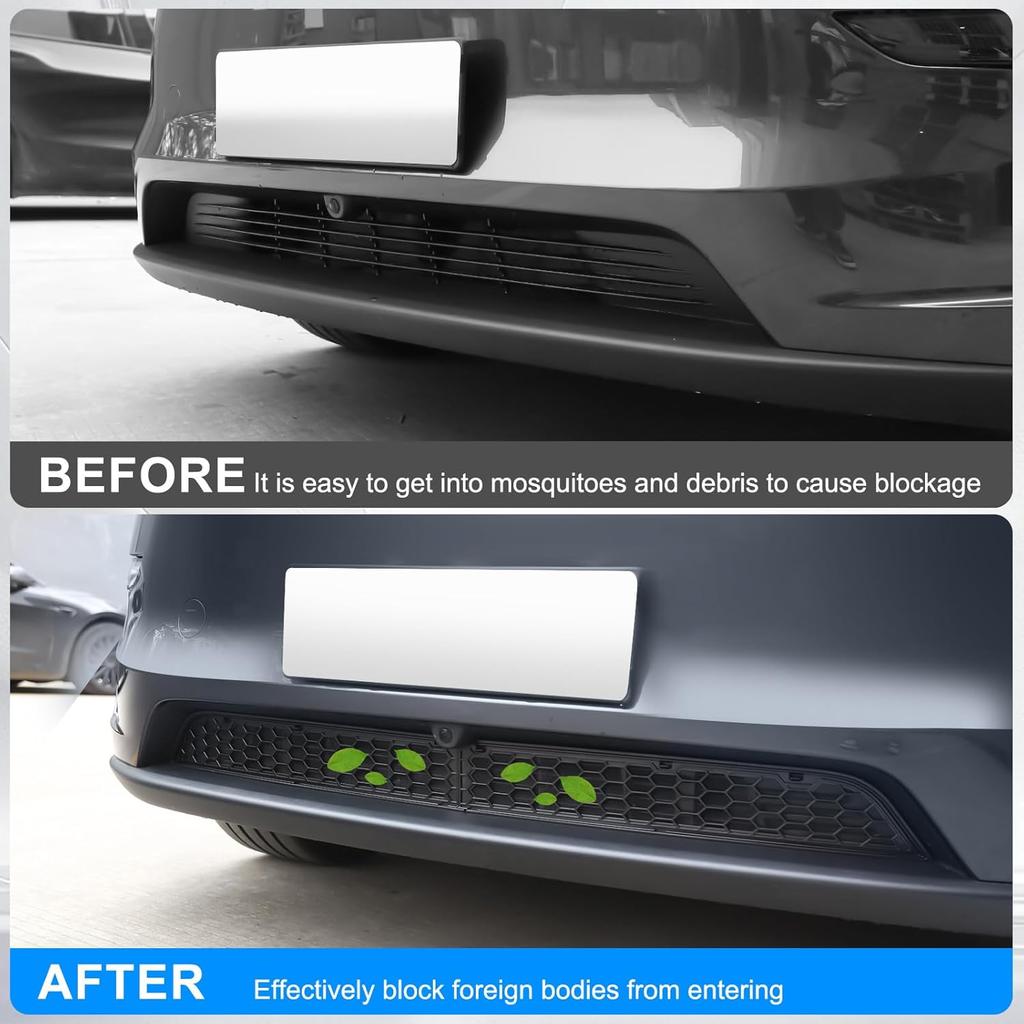 Grille Mesh Ert For Tesla New Model Y Juniper 2025-2026, Front Air Inlet Vent Grille Cover Guard With Ect Protection, Replacement For Model Y
