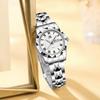 Generic Women's Quartz Watch Round Face 28mm Stainless Steel Calendar Day Date Roman Numeral Water Resistant Silver