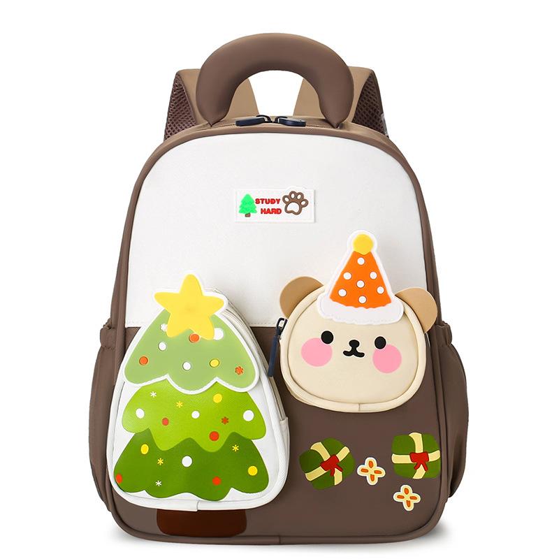 

Мультяшная Рождественская Елка Детский Рюкзак Милый Медведь Легкий Рюкзак для Мальчика Девочки хаки